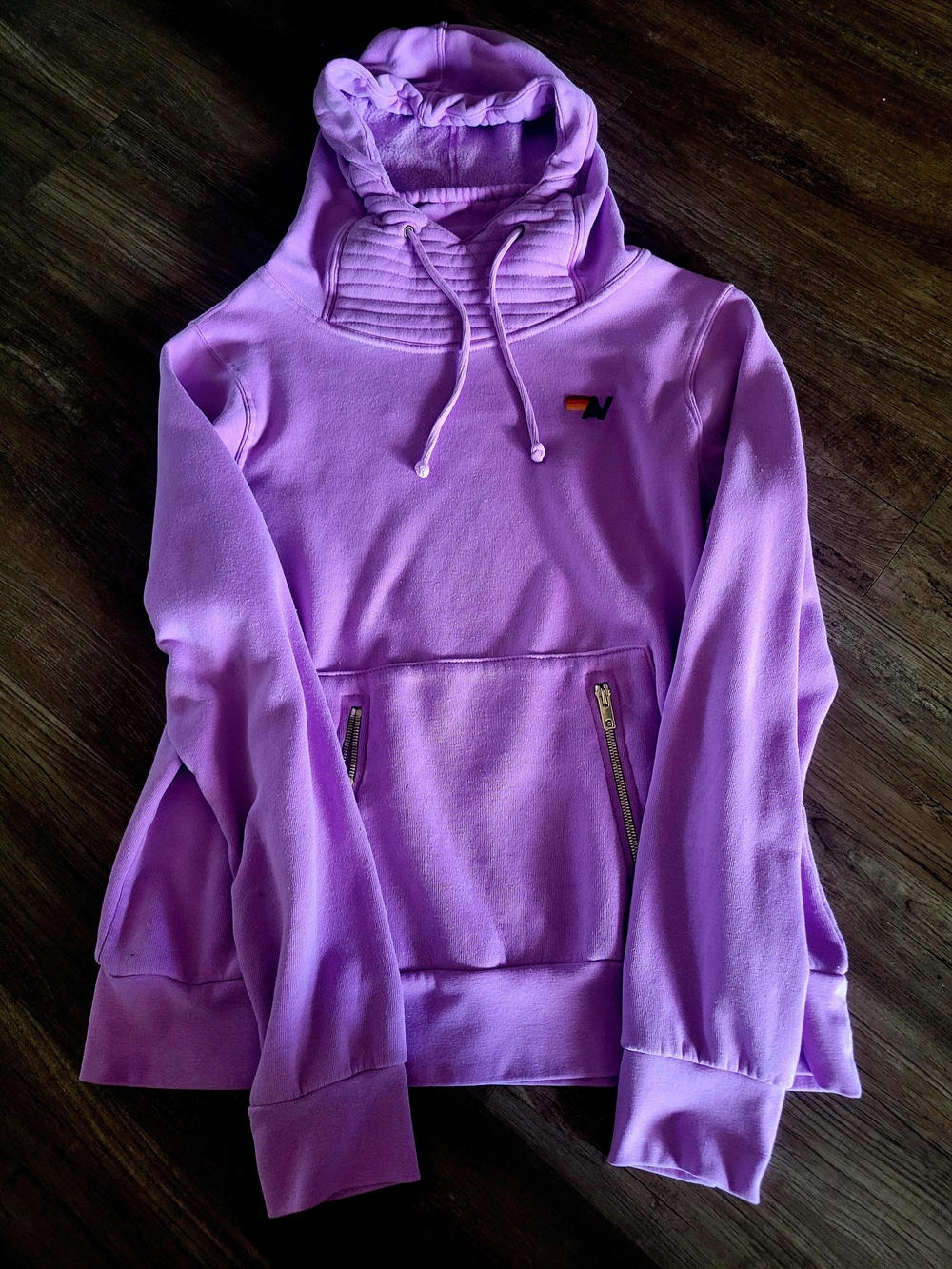 Aviator Nation Ninja Lavender Pullover Hoodie with Zip-Kangaroo